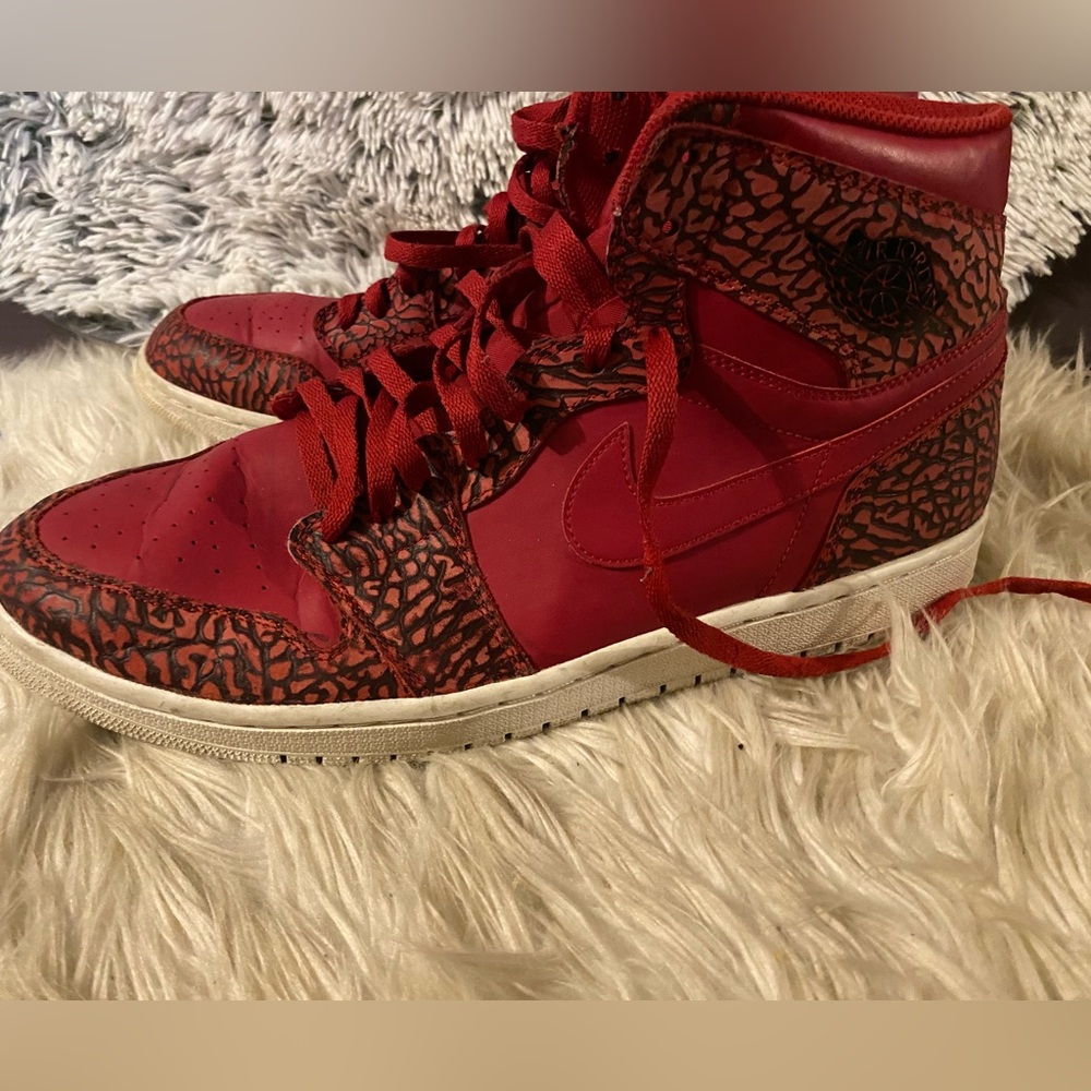 Jordan 1 retro red elephant print men
